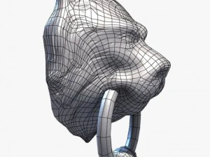 heurtoir de porte &agrave; t&ecirc;te de lion Modèle 3D