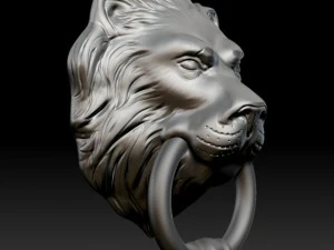 heurtoir de porte &agrave; t&ecirc;te de lion Modèle 3D
