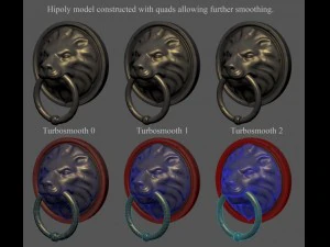 lion head door knocker 3D Model