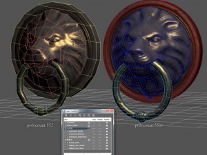 lion head door knocker 3D 모델