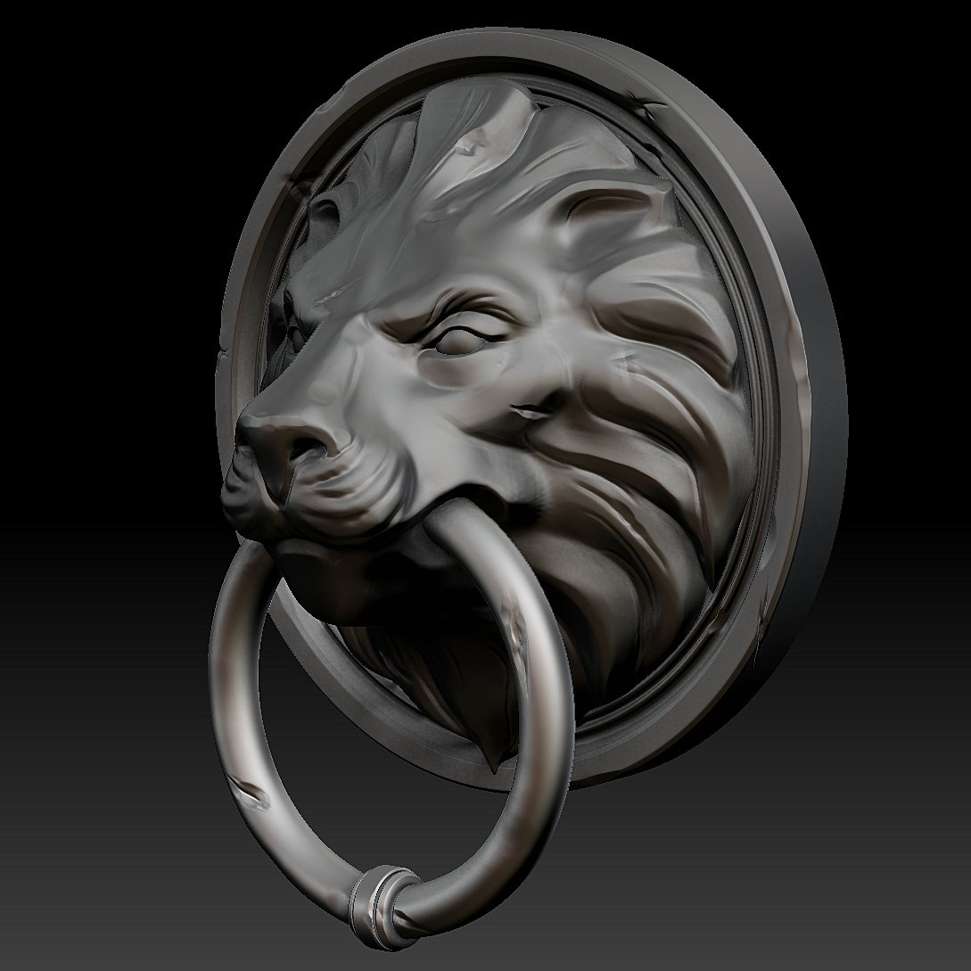 Lion Head Door Knocker Zbrush 3d Model In Decoration 3dexport