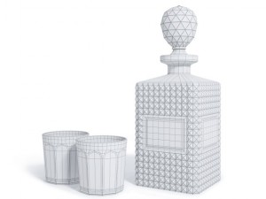 decanter and glasses 3D मॉडल