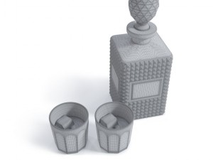 decanter and glasses 3D मॉडल