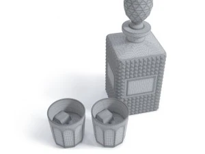decanter and glasses 3D Model
