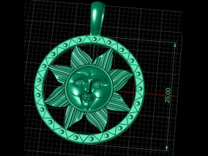pendant sun 3d print model 3D Принт Модель