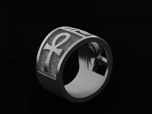 ring eye of horus ankh 3d print model 3D Print Model