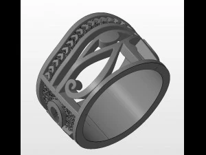 ring eye of horus ankh 3d print model 3D Print Model