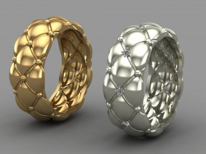 ring quilted matelasse 3d print model Modello di stampa 3D