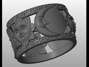 ring sun moon face 3d print model 3D Print Model
