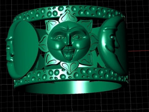 ring sun moon face 3d print model 3D Print Model