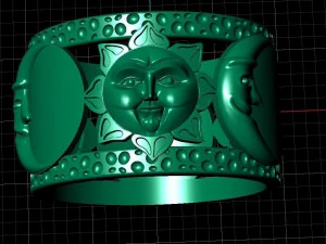 ring sun moon face 3d print model 3D Print Model