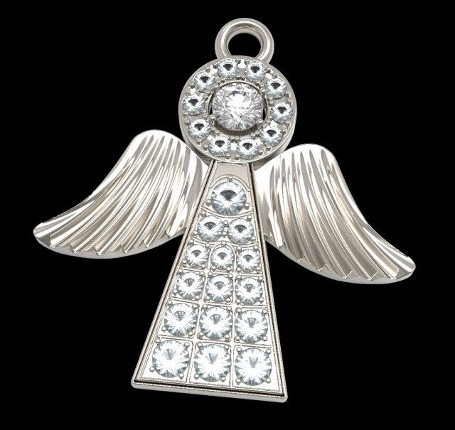 angel pendant 3D 프린트 모델 .c4d .max .obj .3ds .fbx .stl .blend 