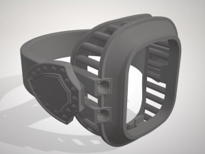 men signet ring with shield stone onyx 3d print model Model Cetak 3D