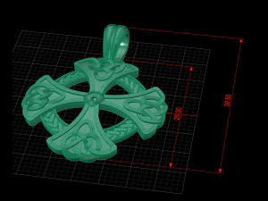सेल्टिक क्रॉस पेंडेंट 3D प्रिंट मॉडल