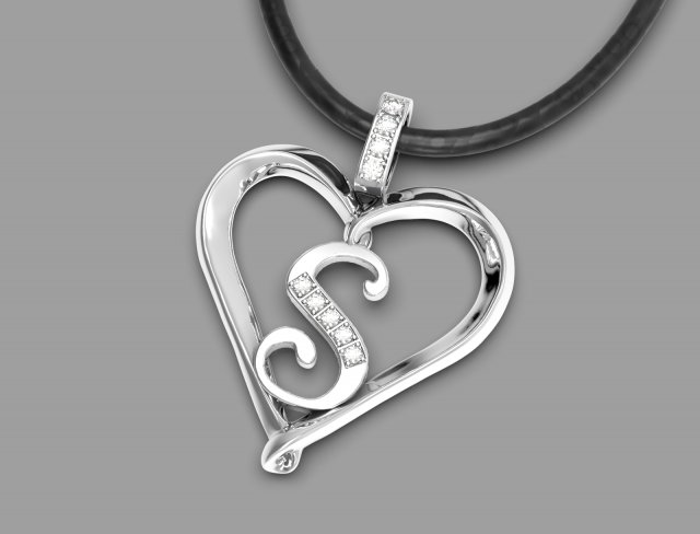 pendant heart 3D 打印模型 .c4d .max .obj .3ds .fbx .stl .blend 