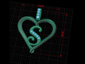pendant heart 3D 打印模型