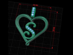 pendant heart 3D Print Model