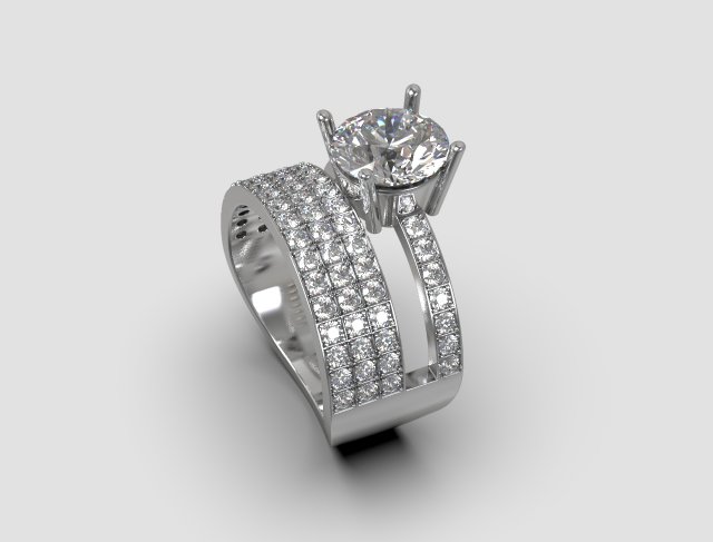 double ring with gems Modelo de Impressão 3D .c4d .max .obj .3ds .fbx .stl .blend 