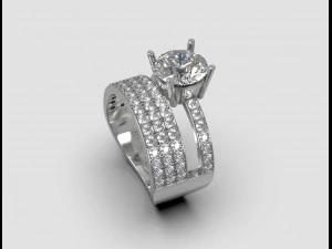 double ring with gems 3D Print Model