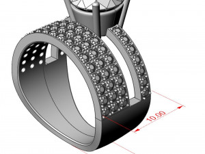 double ring with gems Modelo de Impressão 3D
