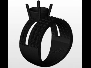 double ring with gems 3D Print Model