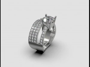 double ring with gems 3D Print Model