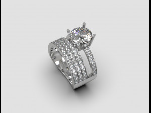 double ring with gems Modelo de Impressão 3D