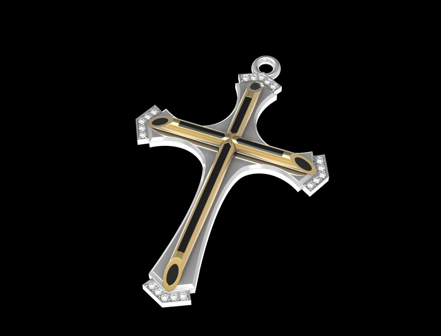 cross with enamel 3D Print Model .c4d .max .obj .3ds .fbx .stl .blend