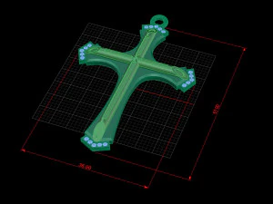 cross with enamel 3D Print Model
