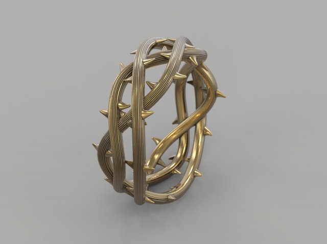 ring crown of thorns 3D Принт Модель .c4d .max .obj .3ds .fbx .stl .blend 