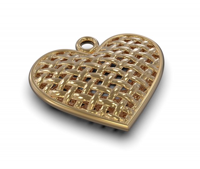 pendant wicker heart 3D प्रिंट मॉडल .c4d .max .obj .3ds .fbx .stl .blend 