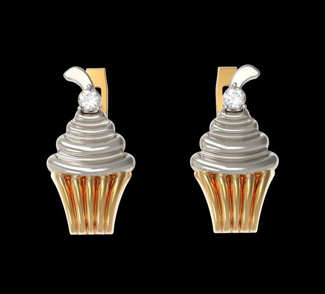 earrings cakes 3D Модель .c4d .max .obj .3ds .fbx .stl .blend