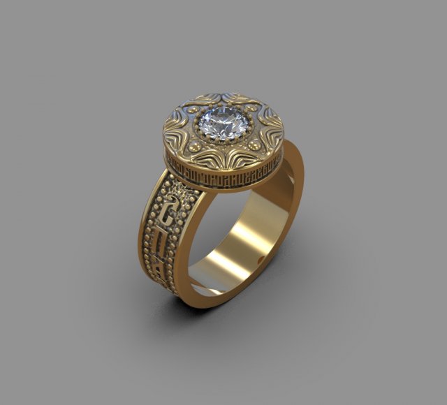 ring with a prayer to the virgin mary 3D Print Model .c4d .max .obj .3ds .fbx .stl .blend 