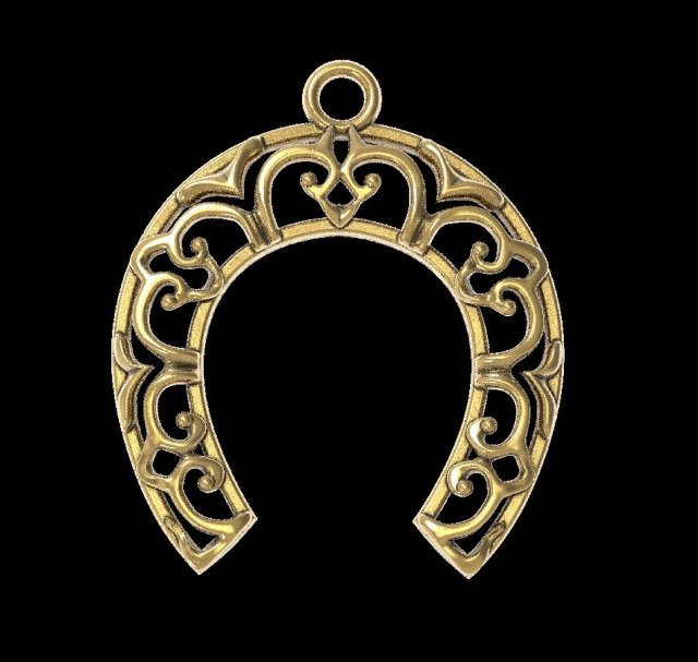 horseshoe pendant 3D Print Model .c4d .max .obj .3ds .fbx .stl .blend