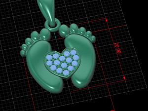 pendant heel baby Modello di stampa 3D