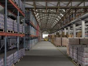 huge warehouse 3D-Modell