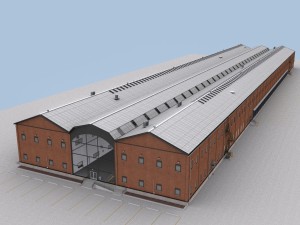 huge warehouse 3D-Modell