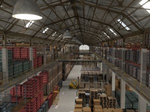 huge warehouse 3D-Modell