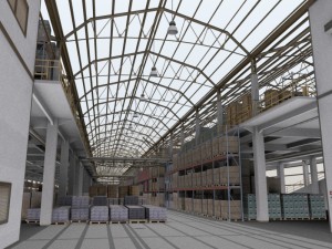 huge warehouse 3D-Modell