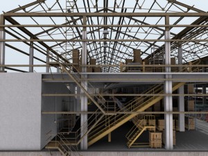 huge warehouse 3D-Modell