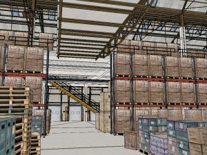 huge warehouse 3D-Modell