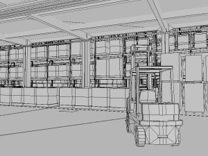 huge warehouse 3D-Modell
