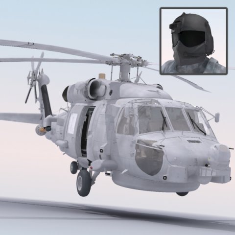 Sh60 seahawk military helicopter 3D Model .c4d .max .obj .3ds .fbx .stl .blend 