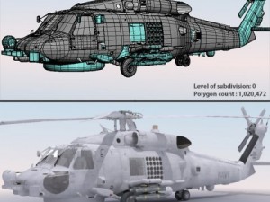 Sh60 seahawk military helicopter 3D Model