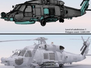 Sh60 seahawk military helicopter 3D Model