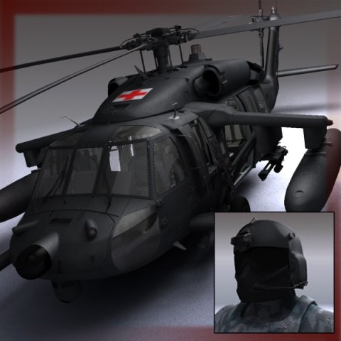Battlehawk military helicopter 3D Model .c4d .max .obj .3ds .fbx .stl .blend 