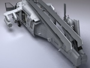 Battlehawk military helicopter 3D Model