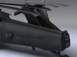 Battlehawk military helicopter 3D Model