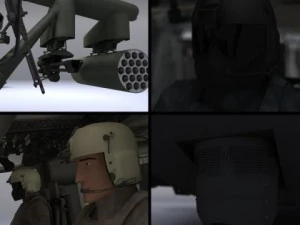 Battlehawk military helicopter 3D Model