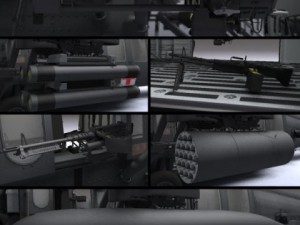 Battlehawk military helicopter 3D Model